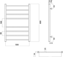 Domoterm Полотенцесушитель Квадро П8 500x800 золото – фотография-4