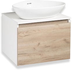 Runo Мебель для ванной Бари 60 Terzo подвесная дуб крафт/белая – фотография-2