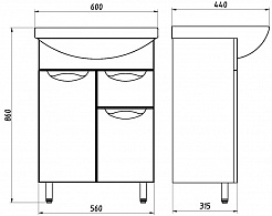 ASB-Mebel Тумба с раковиной Мессина 60 – фотография-7