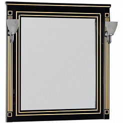 Aquanet Зеркало Паола 90 черное/золото (186109) – фотография-1
