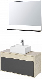 Акватон Мебель для ванной Лофт Урбан 100 графит\орегон, GEOMETRY 45 – фотография-1