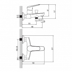 Iddis Смеситель для ванны с душем TORR TORSB00i02 – фотография-2