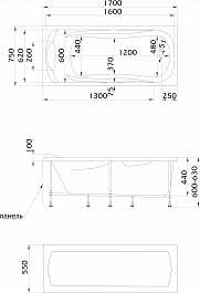 100Acryl Акриловая ванна Dany 170x75 – фотография-3