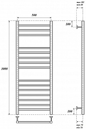 Point Полотенцесушитель электрический П15 500x1000 PN10150SE хром – фотография-4