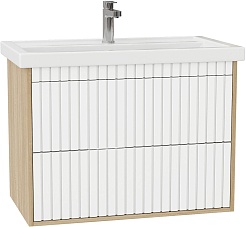 Onika Мебель для ванной Дайлер 80 подвесная белая/дуб сонома – фотография-7