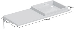 СанТа Тумба с раковиной под стиральную машину Марс 130 R 1 ящик подвесная белая – фотография-12