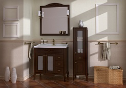 ASB-Woodline Зеркало для ванной Флоренция Квадро 80 бук тироль, массив ясеня – фотография-2