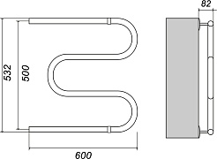 Domoterm Полотенцесушитель водяной М 500x600 антиток хром – фотография-3