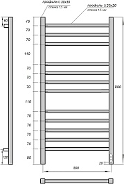 Point Полотенцесушитель электрический Вега П12 500x1000 PN71850 хром – фотография-3