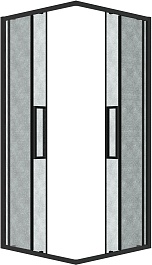 Grossman  Душевой уголок Cosmo 90x90x195 профиль черный матовый стекло шиншилла – фотография-2
