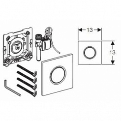 Geberit Ручной пневмопривод смыва Sigma 01 116.031.21.5 для писсуара – фотография-2