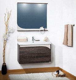 Бриклаер Зеркало для ванной Севилья 90 венге мали/песок – фотография-2