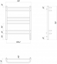 Lemark Полотенцесушитель электрический Linara П7 500x700 R хром – фотография-4