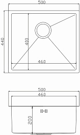 Mixline Мойка кухонная Pro 50x44 сатин – фотография-7