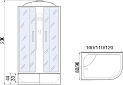 Мономах Душевая кабина 100x80 XL 100/80/44 МЗ L – фотография-15