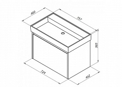 Aquanet Тумба с раковиной Nova Lite 75 белая – фотография-10