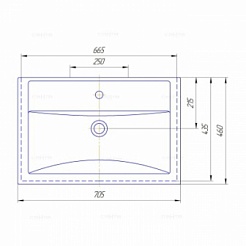 СанТа Тумба с раковиной Калипсо 70 NEW, подвесная – фотография-7