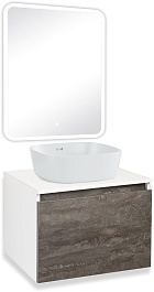 Runo Мебель для ванной Бари 60 Bella подвесная железный камень/белая – фотография-1