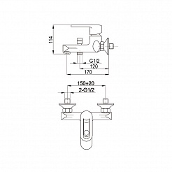 Raiber Смеситель для ванны Pikus R1402 – фотография-2