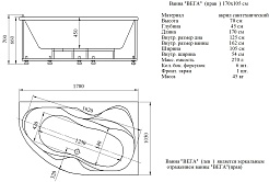 Aquatek Акриловая ванна Вега 170x105 L с экраном – фотография-4