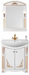 Водолей Мебель для ванной "Кармен 85" 2 двери, белая/золото – фотография-1
