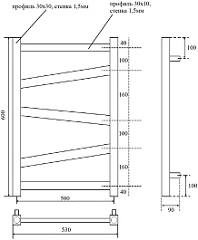 Point Полотенцесушитель электрический Феникс П5 500x600 PN15156BE черный – фотография-5