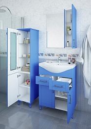 Sanflor Зеркальный шкаф Глория 65 R голубой матовый – фотография-3