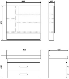 Comforty Мебель для ванной Никосия 80П подвесная белая – фотография-12