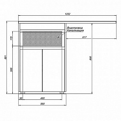 Aquanet Тумба с раковиной Токио 120 R напольная – фотография-12