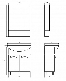 ASB-Mebel Зеркало-шкаф Мираж 65 – фотография-3