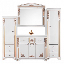 Водолей Мебель для ванной "Версаль 120" белая/золото – фотография-4