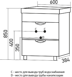 Mixline Мебель для ванной Байкал 60 белая/графит – фотография-14