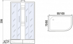 River Душевая кабина Nara Б/К 100/70/24 МТ L – фотография-13