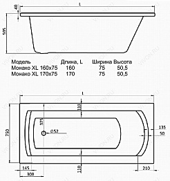 Santek Акриловая ванна Монако XL 160 – фотография-3