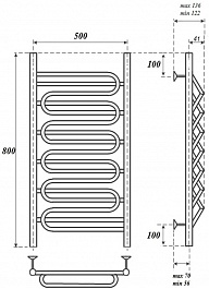 Point Полотенцесушитель водяной П7 500x800 PN01158S хром – фотография-3