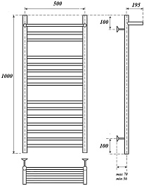 Point Полотенцесушитель водяной Аврора премиум П14 500x1000 PN10150SP с полкой хром – фотография-5