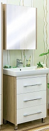 Sanflor Мебель для ванной Ларго 60 L Q 60 вяз швейцарский, белая – фотография-1