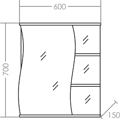 СанТа Зеркальный шкаф Волна 60 L – фотография-8