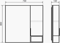 Comforty Зеркальный шкаф Франкфурт 75 бетон светлый/черный – фотография-4