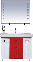 Misty Мебель для ванной Эллада 100 красно-белая – фотография-1