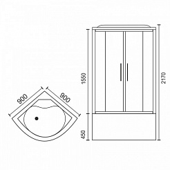 Royal Bath Душевая кабина RB 90BK6-WT – фотография-5