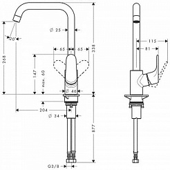 Hansgrohe Смеситель Focus 31820800 для кухонной мойки – фотография-2