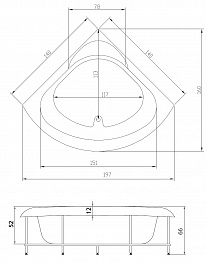 Aquatika Акриловая ванна H2O Тема Basic 140 – фотография-2