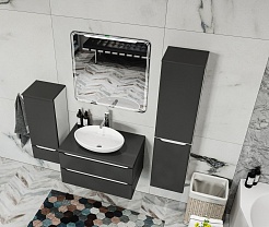 Mixline Мебель для ванной Виктория 80 подвесная графит софт – фотография-4