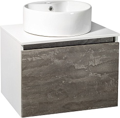 Runo Мебель для ванной Бари 60 Sole подвесная железный камень/белая – фотография-2