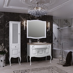 Opadiris Мебель для ванной Лаура 100 белая, мраморная столешница – фотография-3