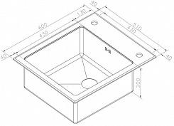 Zorg Кухонная мойка Inox Glass GL-6051-BLACK – фотография-3