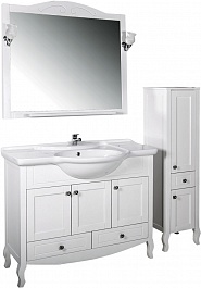 ASB-Woodline Зеркало для ванной "Флоренция 105" патина, серебро, массив ясеня – фотография-3