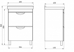 ASB-Mebel Тумба с раковиной Миранда 60 – фотография-2