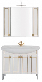 Aquanet Мебель для ванной "Честер 105" белый/золото – фотография-5